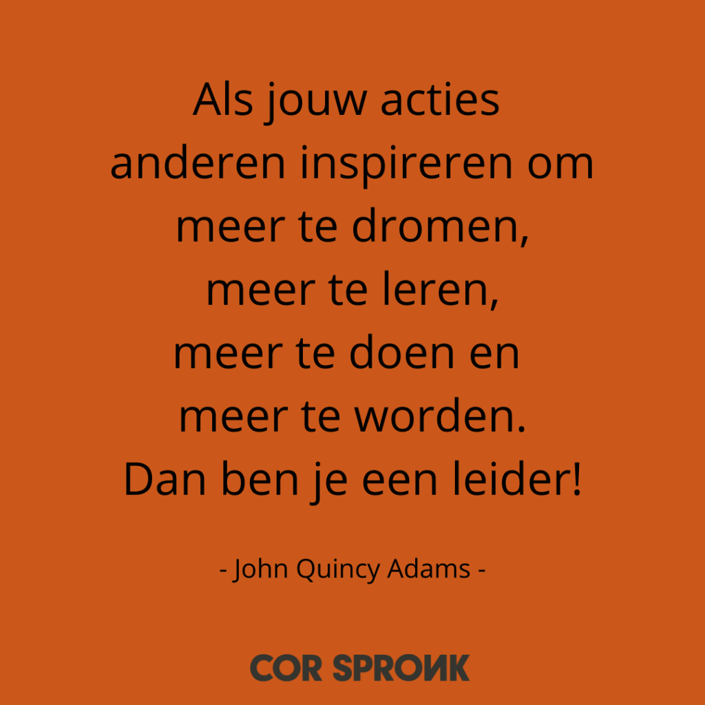 Als jouw acties anderen inspireren om meer te dromen, meer te leren, meer te doen en meer te worden. Dan ben je een leider!